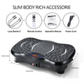 Vibration Plate Board Fitness Exercise Machine with Bluetooth Speaker Fat Burning Weight Loss Resistance Bands for Muscle Toning