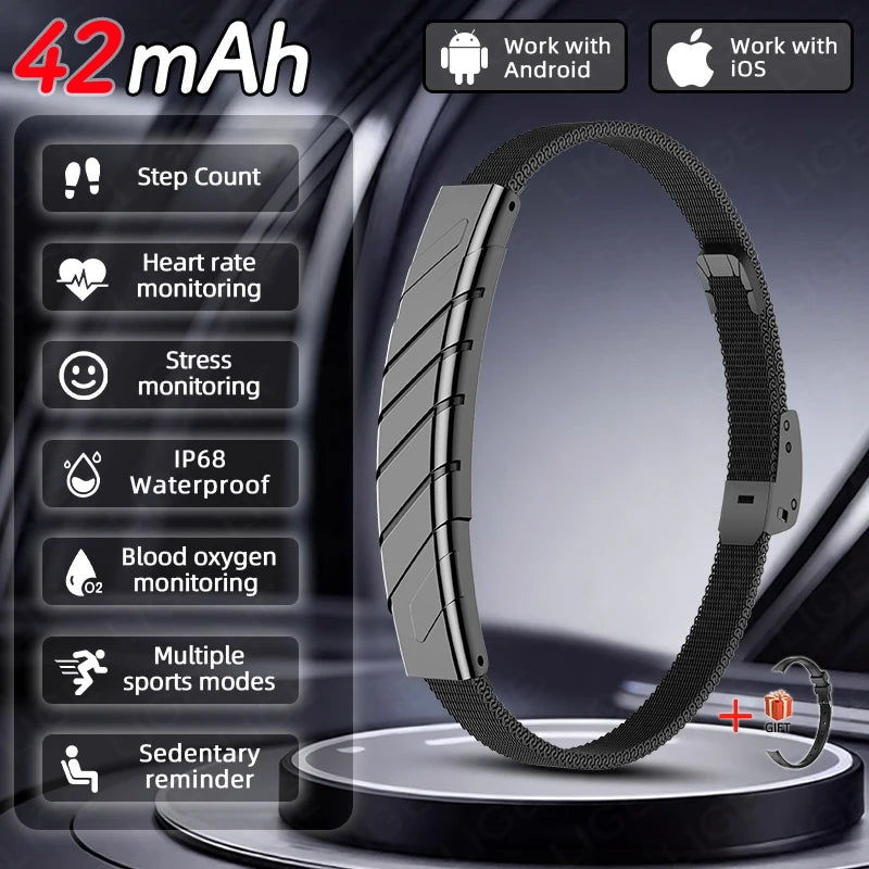 No Screen Smart Band Bracelet New Sports Women Fitness Tracker Heart Rate Blood Oxygen Sleep Monitor Pedometer Smartwatch 2026