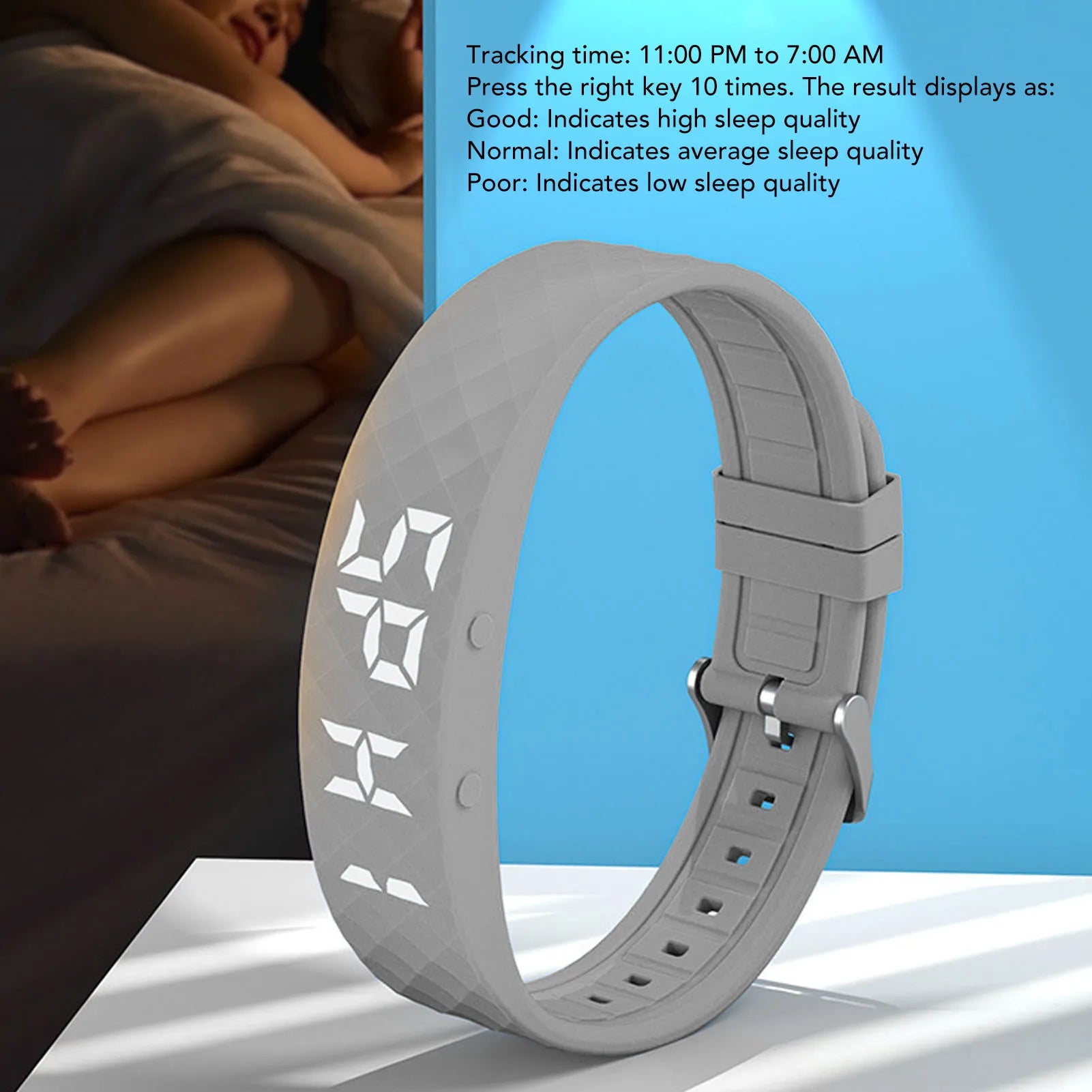 Health Smart Bracelet Silicone Vibration Alert USB Rechargeable Wearable Fitness Tracker Step Counter for Sleep Sports Tracking