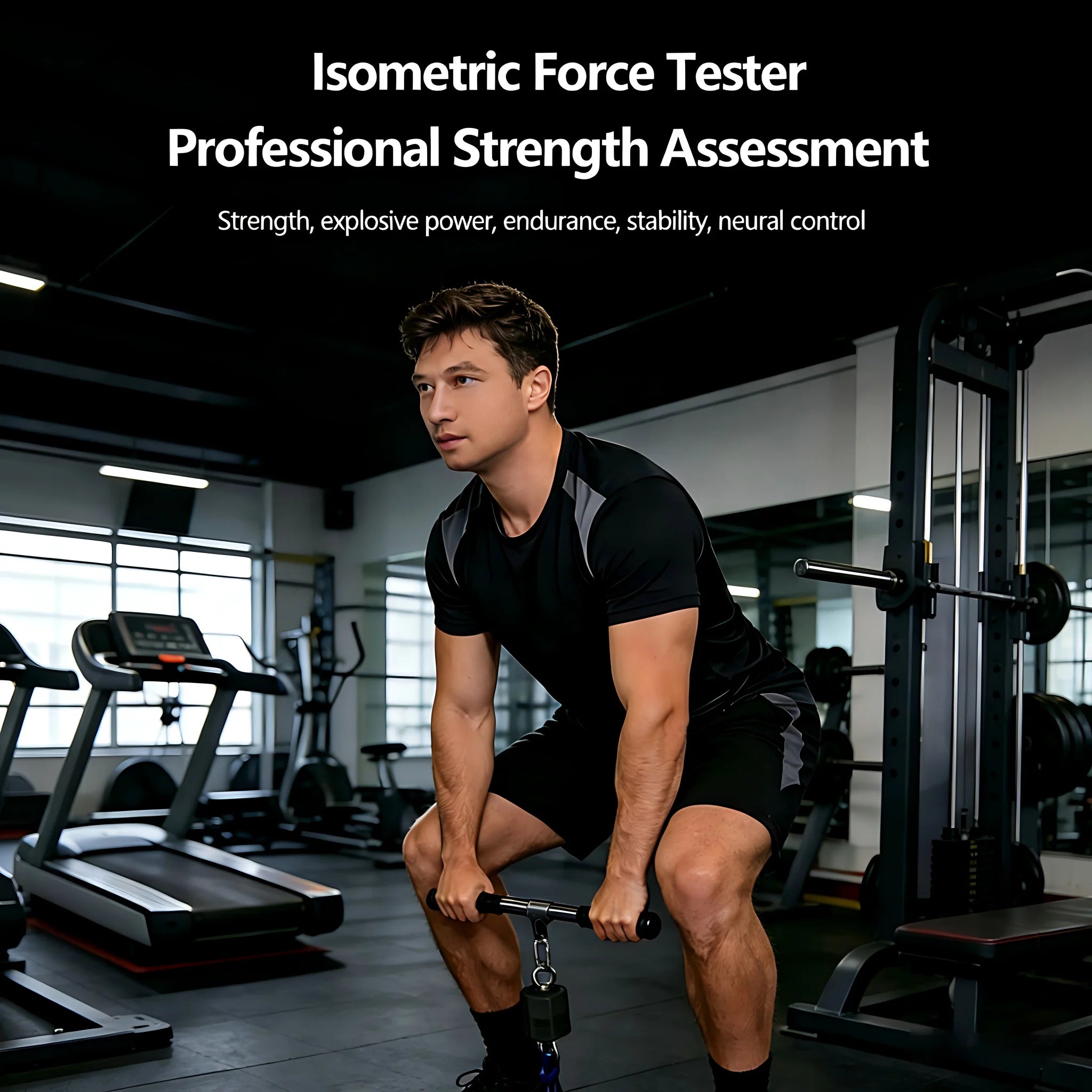 2026 New 500kg High-Precision Isometric Strength Tester, Fitness  Power Testing Equipment,
