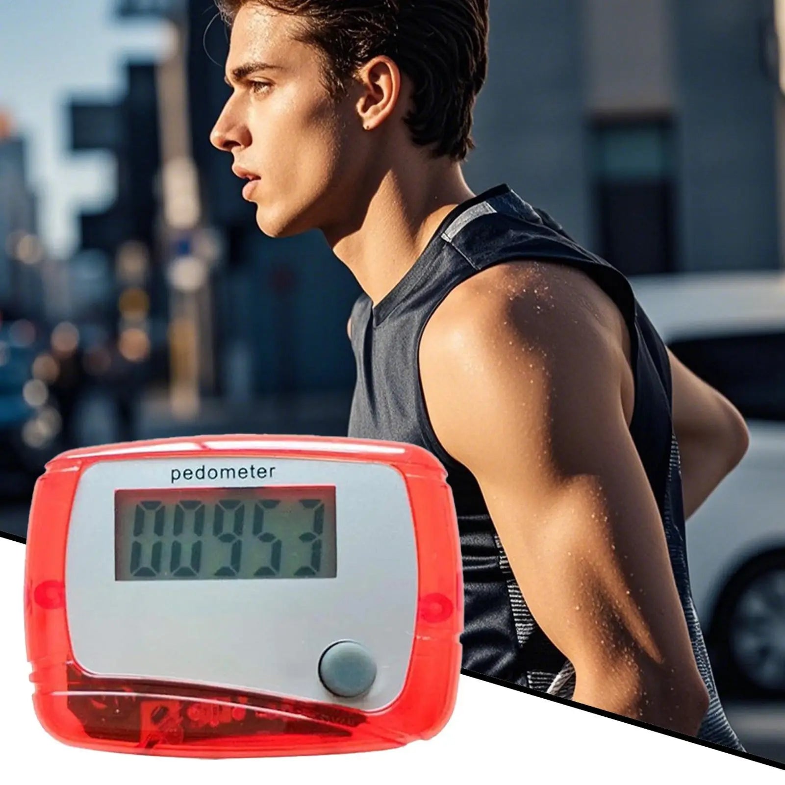 Pedometer for Walking Digital Fitness Sports Walk Meter 3D Step Pedometer for Sports Running Training Hiking Backpacking Travel