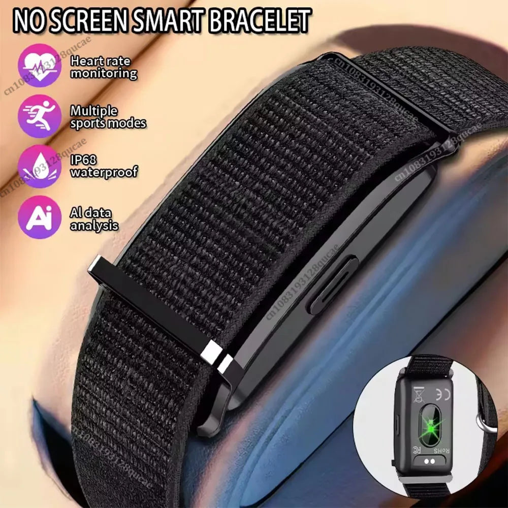 New No Screen Smart Bracelet Fitness Tracker Pedometer Breathable Sport Wristband Message Reminder Heart Rate Monitor Smartwatch