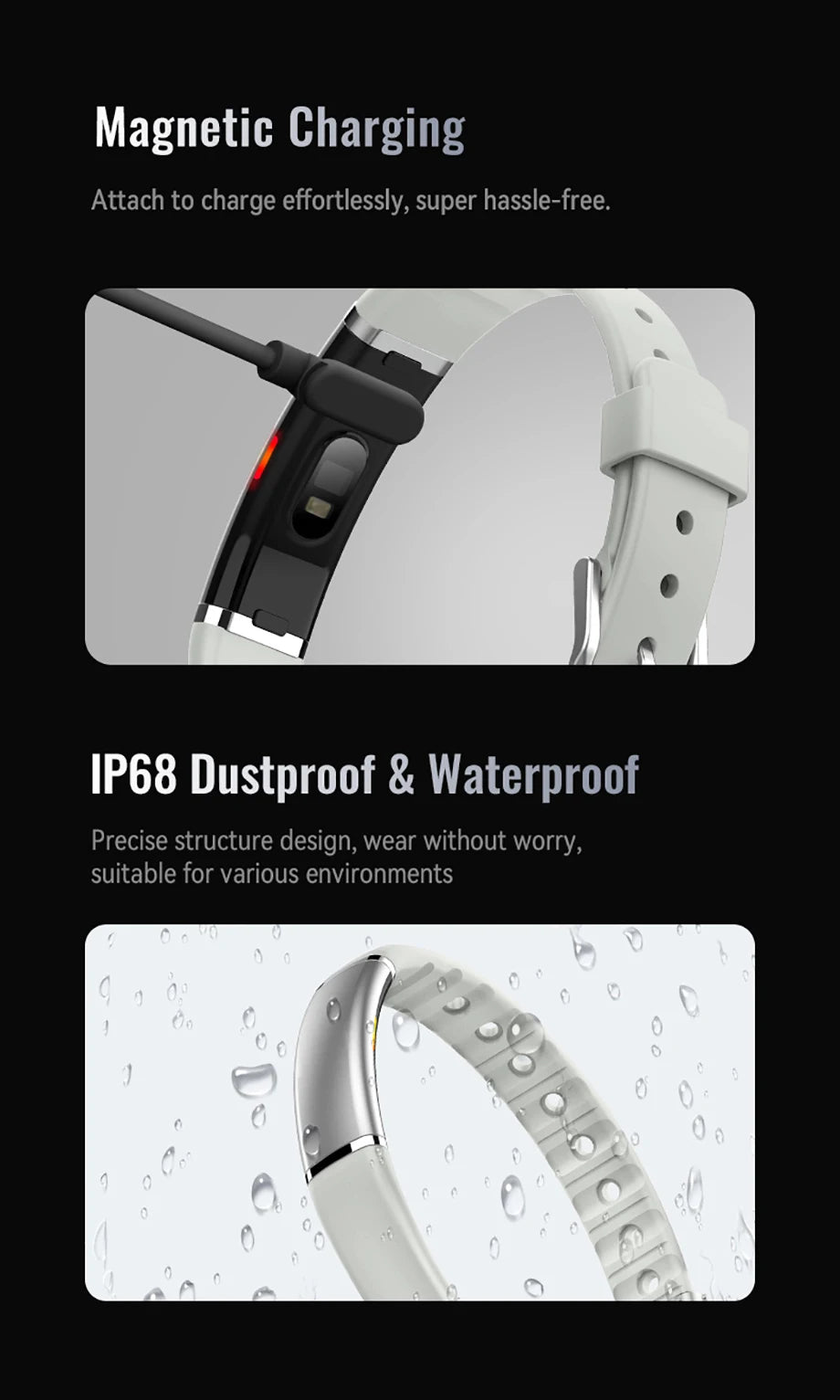 LIGE Sport Band Men Women Fitness Smart Bracelet No Screen Heart Rate Blood Monitor Smart Watch Waterproof Multifunction Watches