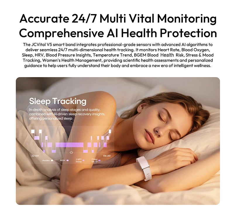 JCVital V5 Black Smart Band Health Trend Monit or Fitness Recovery Bracelet Wearable Device for Rehabilitation