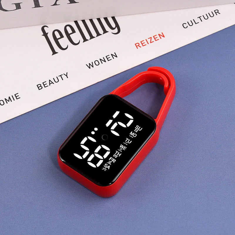 LED Pedometer Bracelet Step Counter Watch with 12/24H Time Display Silicone Fitness Tracker Step Watch