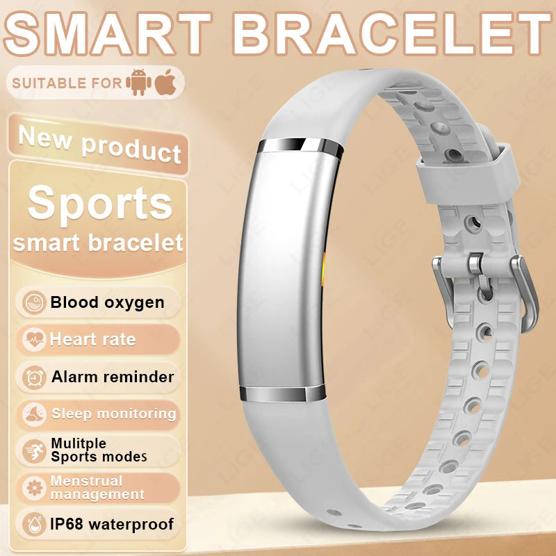 LIGE Sport Band Men Women Fitness Smart Bracelet No Screen Heart Rate Blood Monitor Smart Watch Waterproof Multifunction Watches