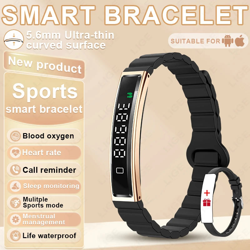 Daily Fitness Tracker Women Sport Smart Bracelet 2026 New Fashion Heart Rate Health Monitoring IP68 Waterproof Smart Watch Men