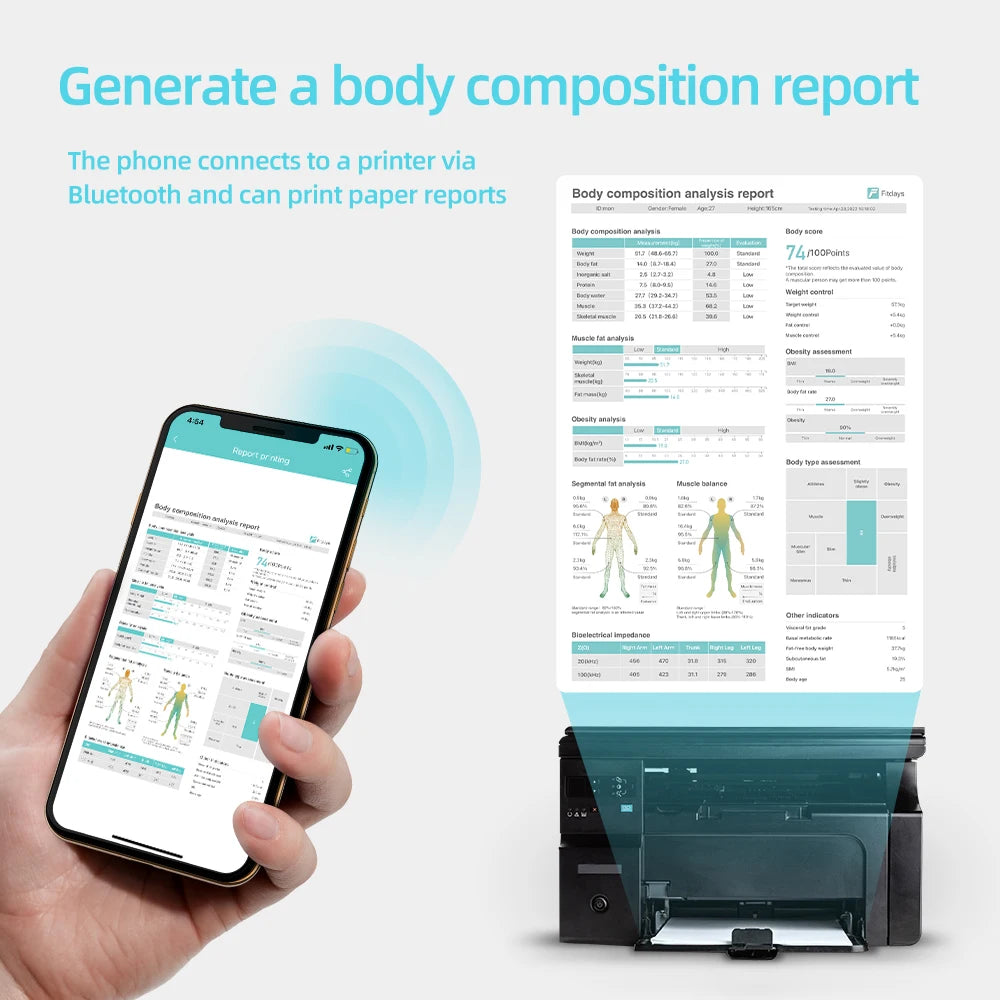 Smart Bioimpedance Scales New Professional Fitness Scale Body Composition Analyzer Body Fat Scale with Hands Sensor