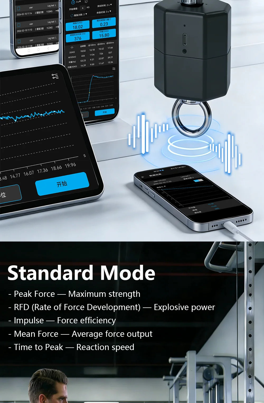 2026 New 500kg High-Precision Isometric Strength Tester, Fitness  Power Testing Equipment,