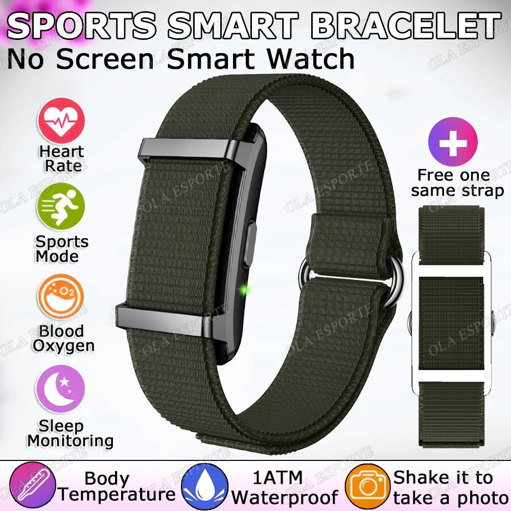 New No Screen Smart Bracelet Fitness Tracker Pedometer Breathable Sport Wristband Message Reminder Heart Rate Monitor Smartwatch