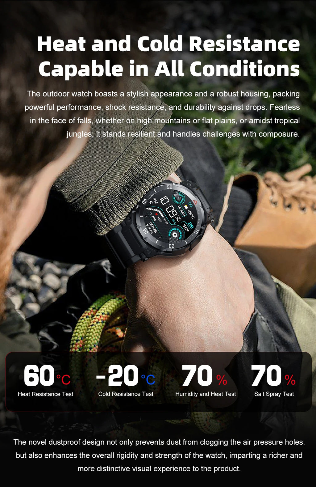 New 3 in 1 Smart Watch for Men With TWS Headset Rugged Military Bluetooth Call Fitness Tracker IP67 Waterproof  for Android iOS