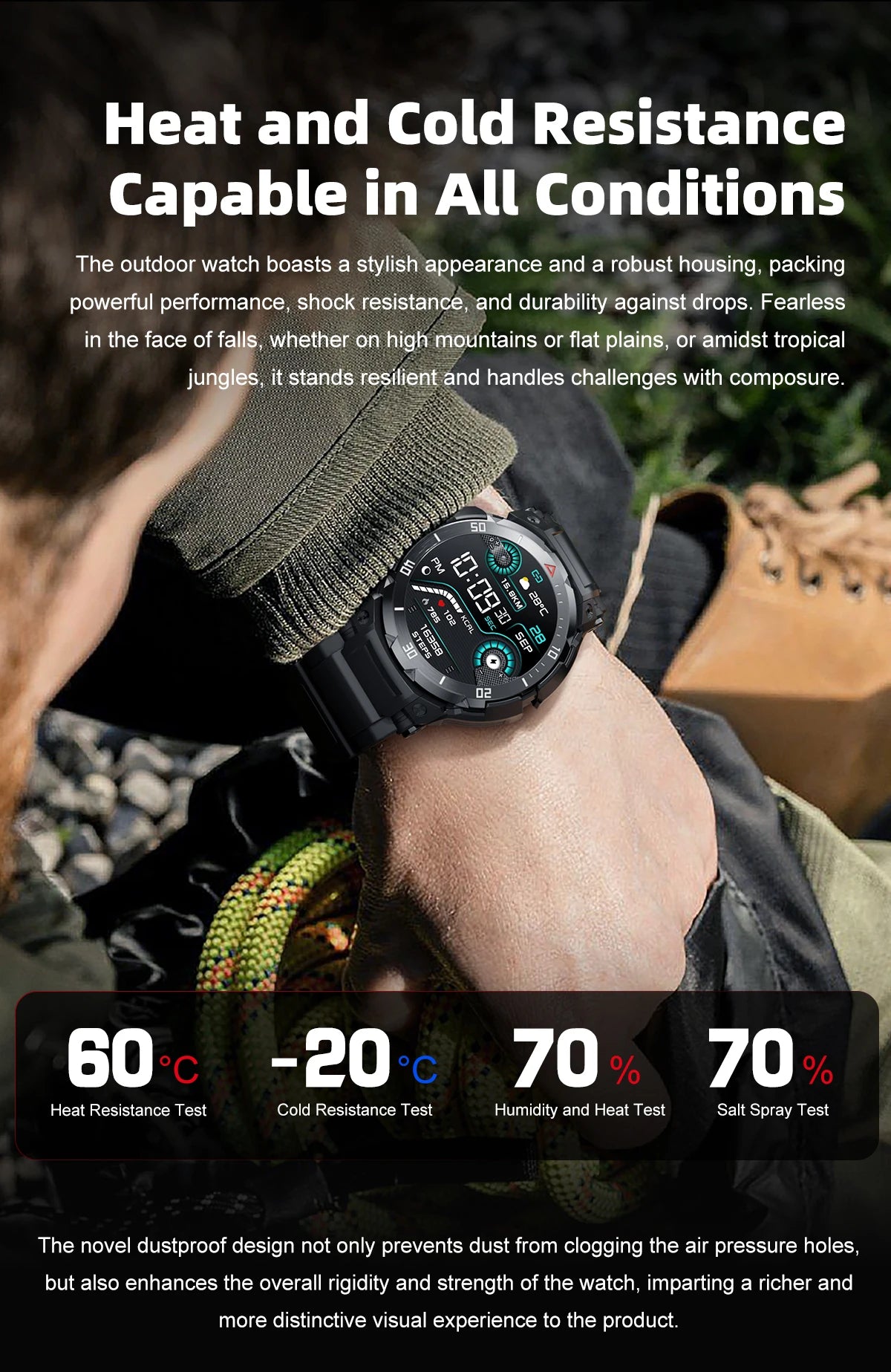 New 3 in 1 Smart Watch for Men With TWS Headset Rugged Military Bluetooth Call Fitness Tracker IP67 Waterproof  for Android iOS