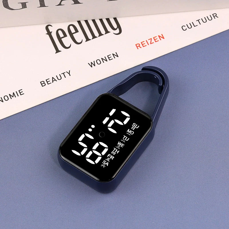 LED Pedometer Bracelet Step Counter Watch with 12/24H Time Display Silicone Fitness Tracker Step Watch