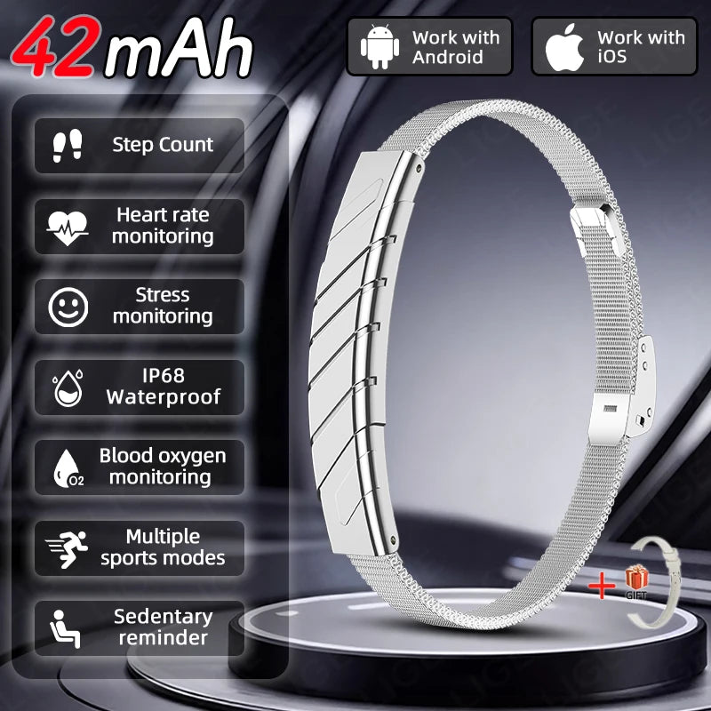 No Screen Smart Band Bracelet New Sports Women Fitness Tracker Heart Rate Blood Oxygen Sleep Monitor Pedometer Smartwatch 2026