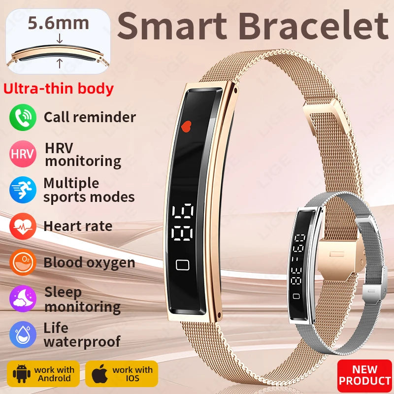 Daily Fitness Tracker Women Sport Smart Bracelet 2026 New Fashion Heart Rate Health Monitoring IP68 Waterproof Smart Watch Men