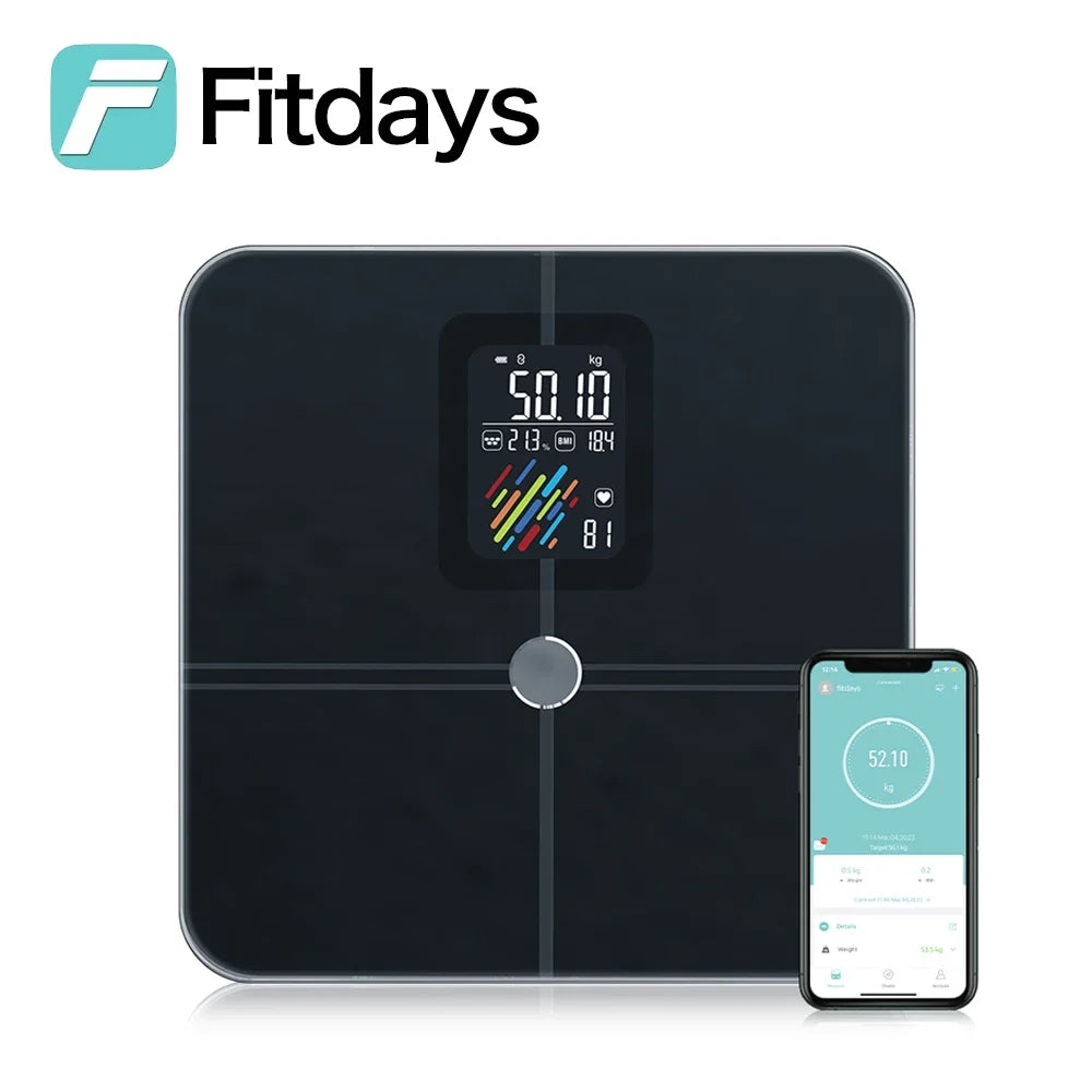 Fitdays Smart Body Composition Scale Hands 8 Electrodes Bioimpedance Balance Scale Professional Gym Smart Body Fat Scale