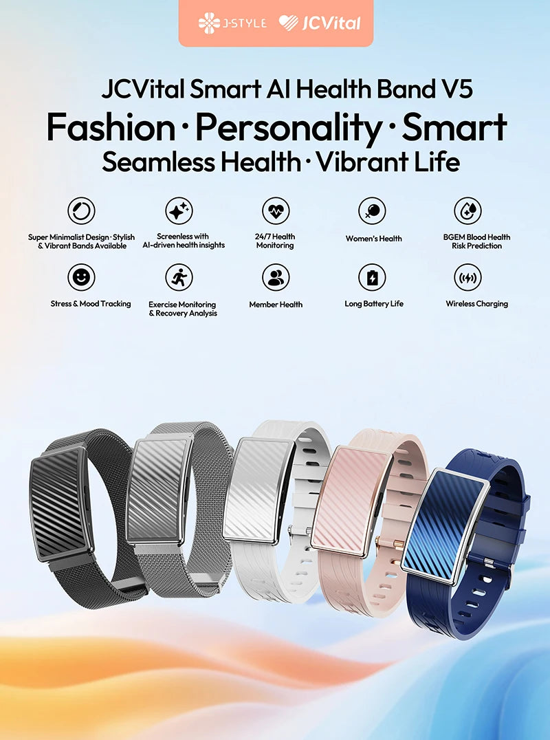 JCVital V5 Black Smart Band Health Trend Monit or Fitness Recovery Bracelet Wearable Device for Rehabilitation