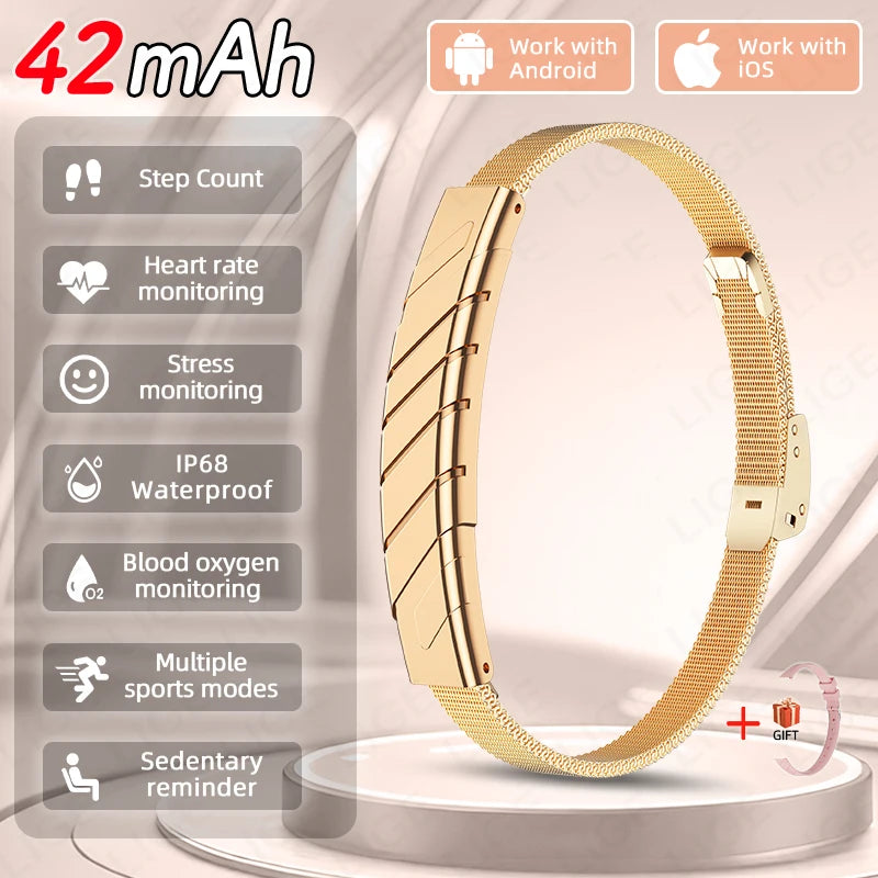 No Screen Smart Band Bracelet New Sports Women Fitness Tracker Heart Rate Blood Oxygen Sleep Monitor Pedometer Smartwatch 2026