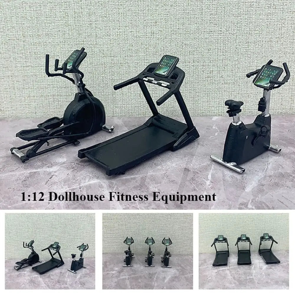 High Quality 1:12 Dollhouse Fitness Equipment Mini DIY Doll House Treadmill Dollhouse Accessory Dollhouse Decoration