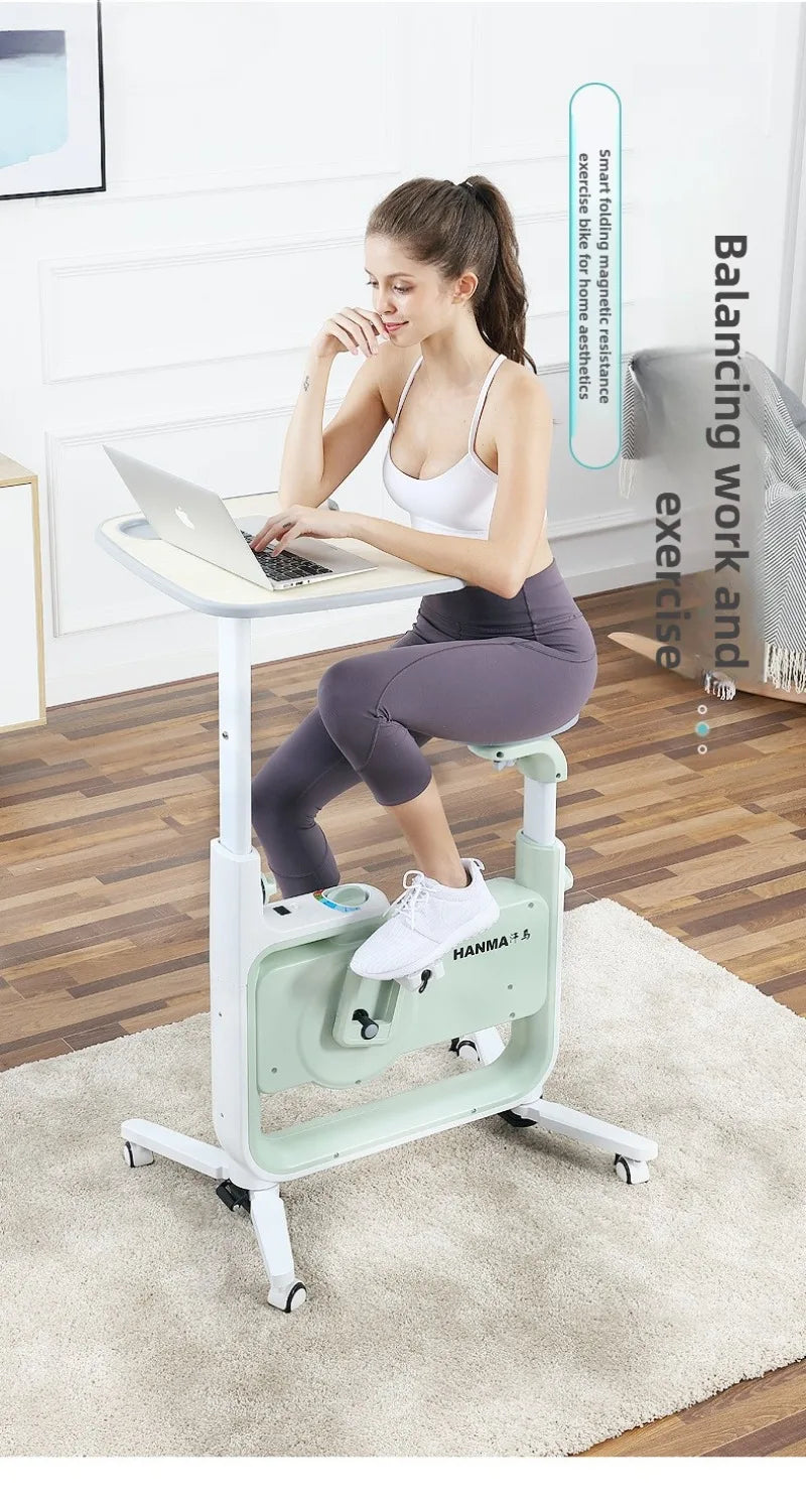 Foldable Magnetic Exercise Bike Quiet Indoor Cycling Bike Home Office Fitness Weight Loss Cardio Workout Station