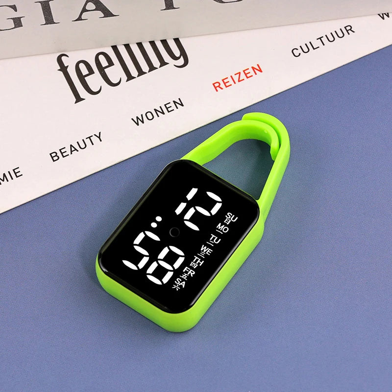 LED Pedometer Bracelet Step Counter Watch with 12/24H Time Display Silicone Fitness Tracker Step Watch