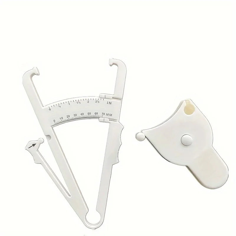 1 Set Body Fat Measuring Device and Waist Tape Combination-Handheld Fat Meter and Tape Measure,Portable Fitness Measurement Too