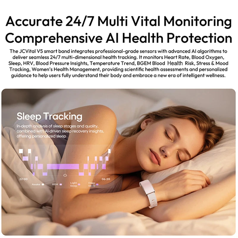 JCVital V5 Black Smart Band Health Trend Monit or Fitness Recovery Bracelet Wearable Device for Rehabilitation