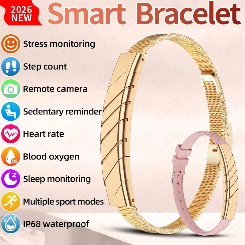 No Screen Smart Band Bracelet New Sports Women Fitness Tracker Heart Rate Blood Oxygen Sleep Monitor Pedometer Smartwatch 2026