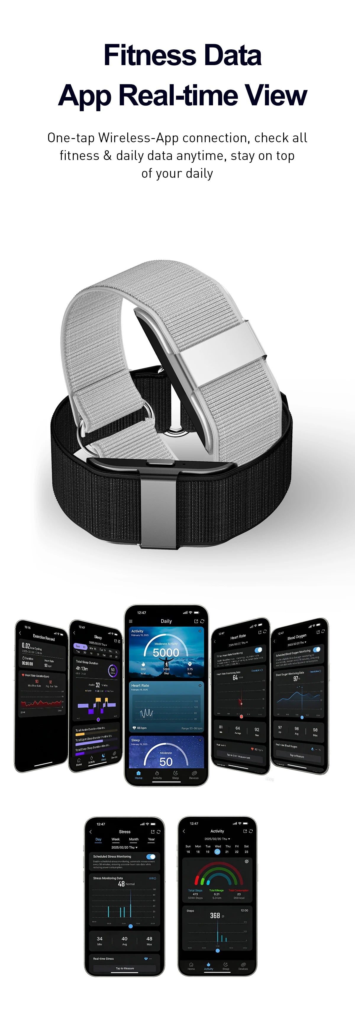 Fitness Tracker Sport Band Men No Screen Smart Bracelet Women Heart Rate Sleep Monitor Pedometer Waterproof Electronic Bracelet