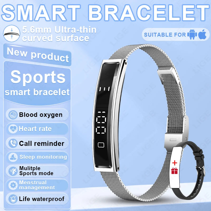 Daily Fitness Tracker Women Sport Smart Bracelet 2026 New Fashion Heart Rate Health Monitoring IP68 Waterproof Smart Watch Men