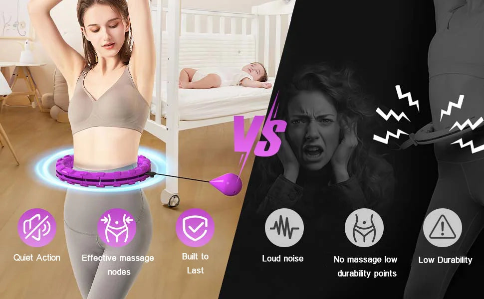 24 Sections Fitness Smart Sport Hoop Thin Waist Massager Adjustable Detachable Equipment Gym Home Training Easy Weight Loss
