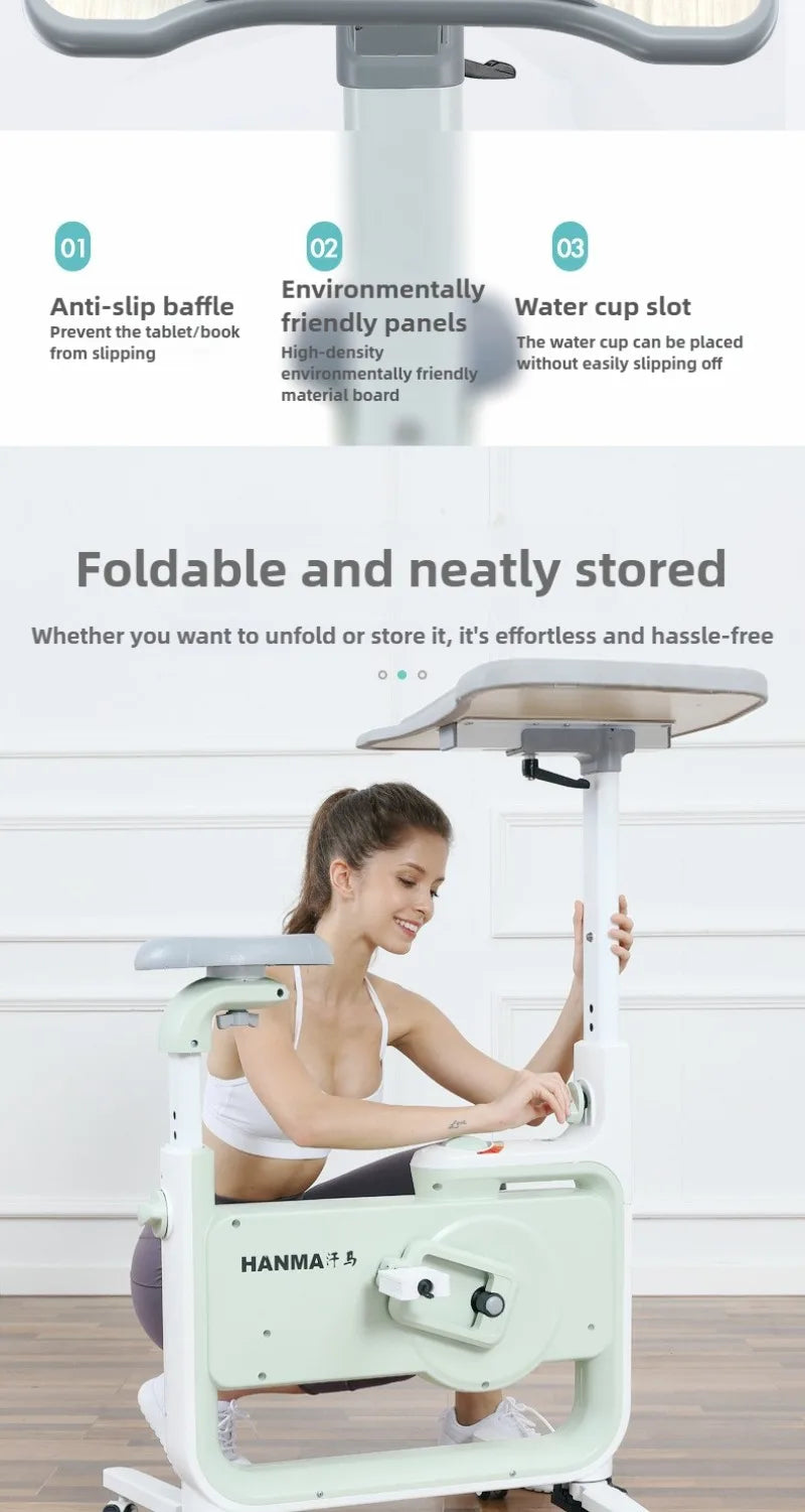 Foldable Magnetic Exercise Bike Quiet Indoor Cycling Bike Home Office Fitness Weight Loss Cardio Workout Station