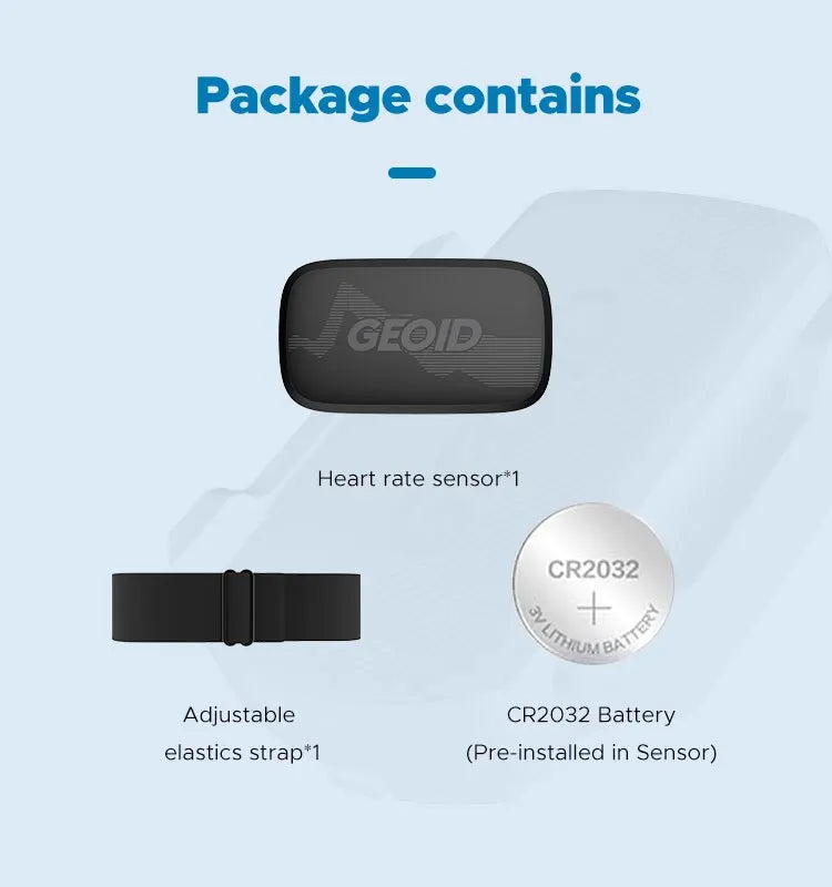 GEOID HS500 Heart Rate Monitor Fitness Equipment Ant Bluetooth Heart Rate Sensor with Chest Strap Tracking LED Light