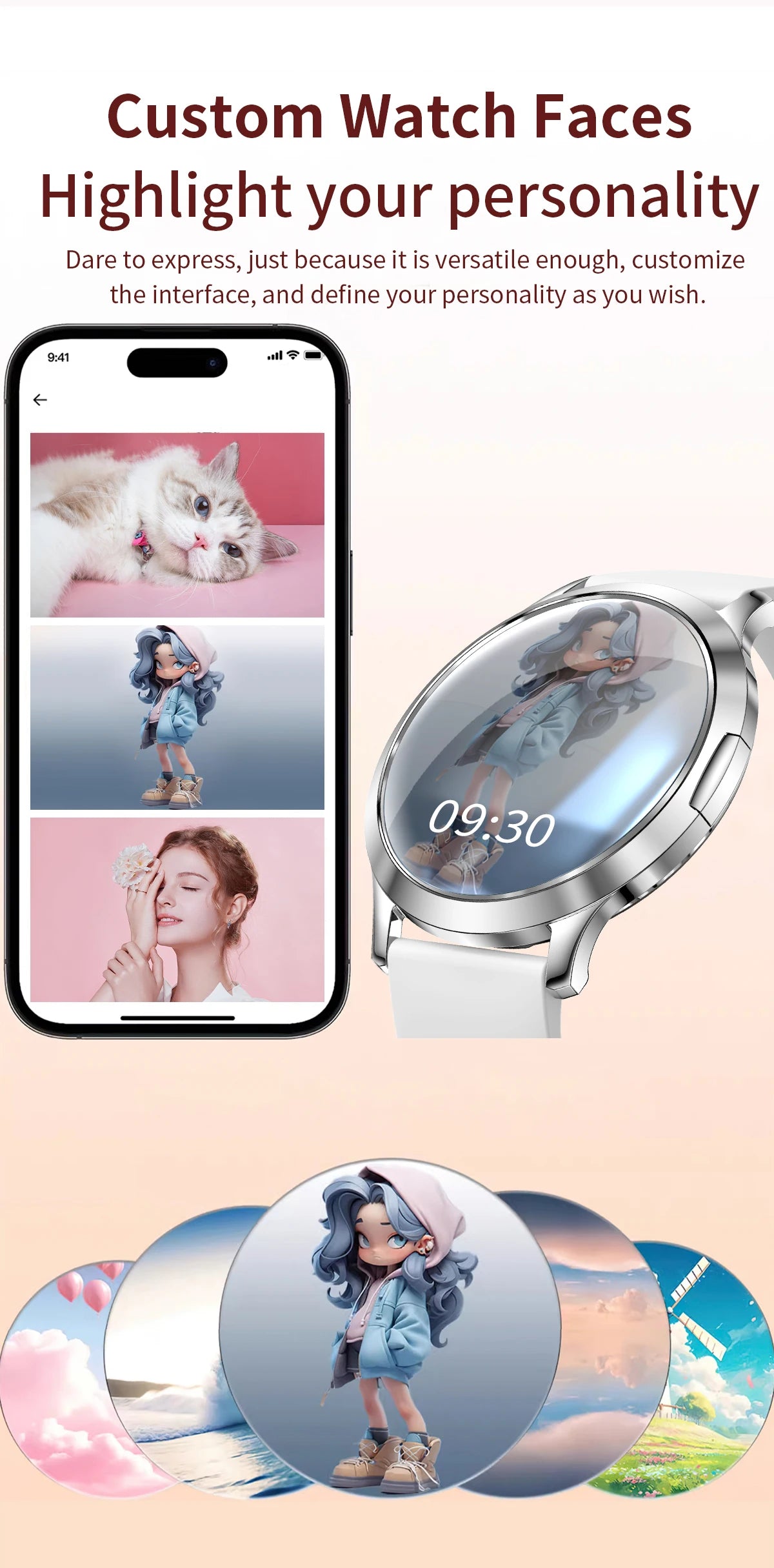 2026 New Smart Watch For Women Gift 1.32 Inch Full Touch Screen Sports Fitness Watches Bluetooth Calls Digital Smartwatch Ladies