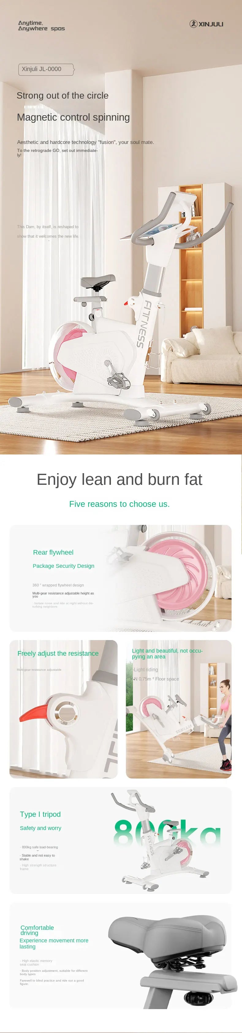Indoor Cycling Fitness Equipment Mute Fat Burning Spinning Bikes With Commercial Dynamic Car Magnetic Control