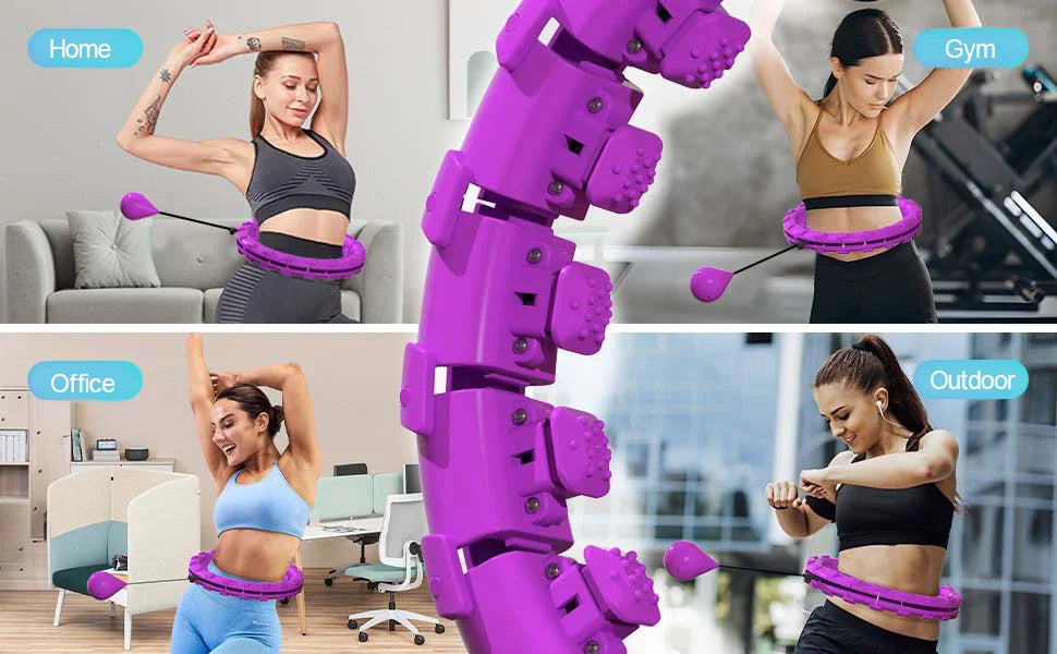 24 Sections Fitness Smart Sport Hoop Thin Waist Massager Adjustable Detachable Equipment Gym Home Training Easy Weight Loss