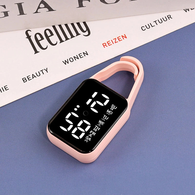 LED Pedometer Bracelet Step Counter Watch with 12/24H Time Display Silicone Fitness Tracker Step Watch