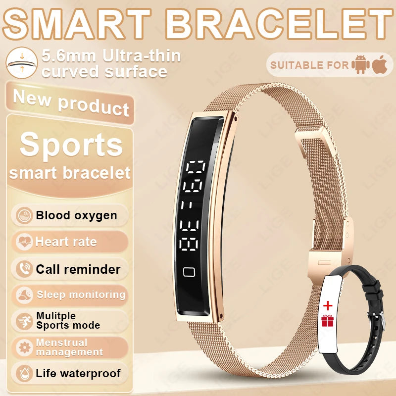 Daily Fitness Tracker Women Sport Smart Bracelet 2026 New Fashion Heart Rate Health Monitoring IP68 Waterproof Smart Watch Men
