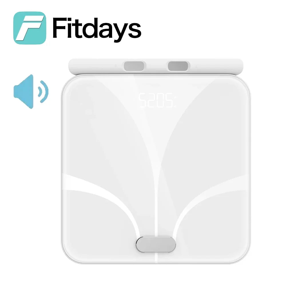 Fitdays Smart Body Composition Scale Hands 8 Electrodes Bioimpedance Balance Scale Professional Gym Smart Body Fat Scale