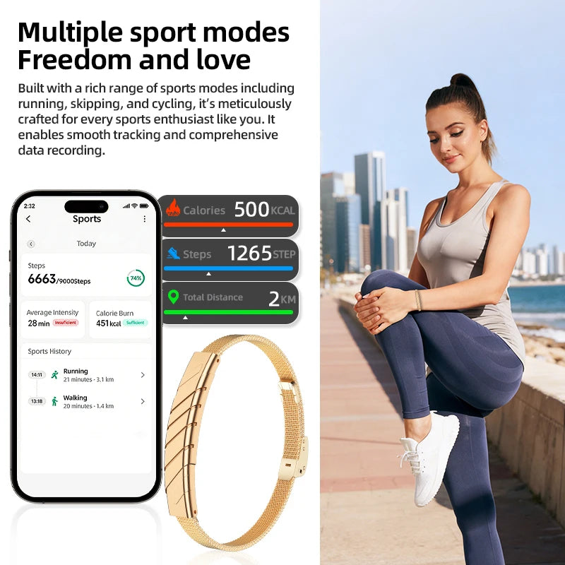 No Screen Smart Band Bracelet New Sports Women Fitness Tracker Heart Rate Blood Oxygen Sleep Monitor Pedometer Smartwatch 2026