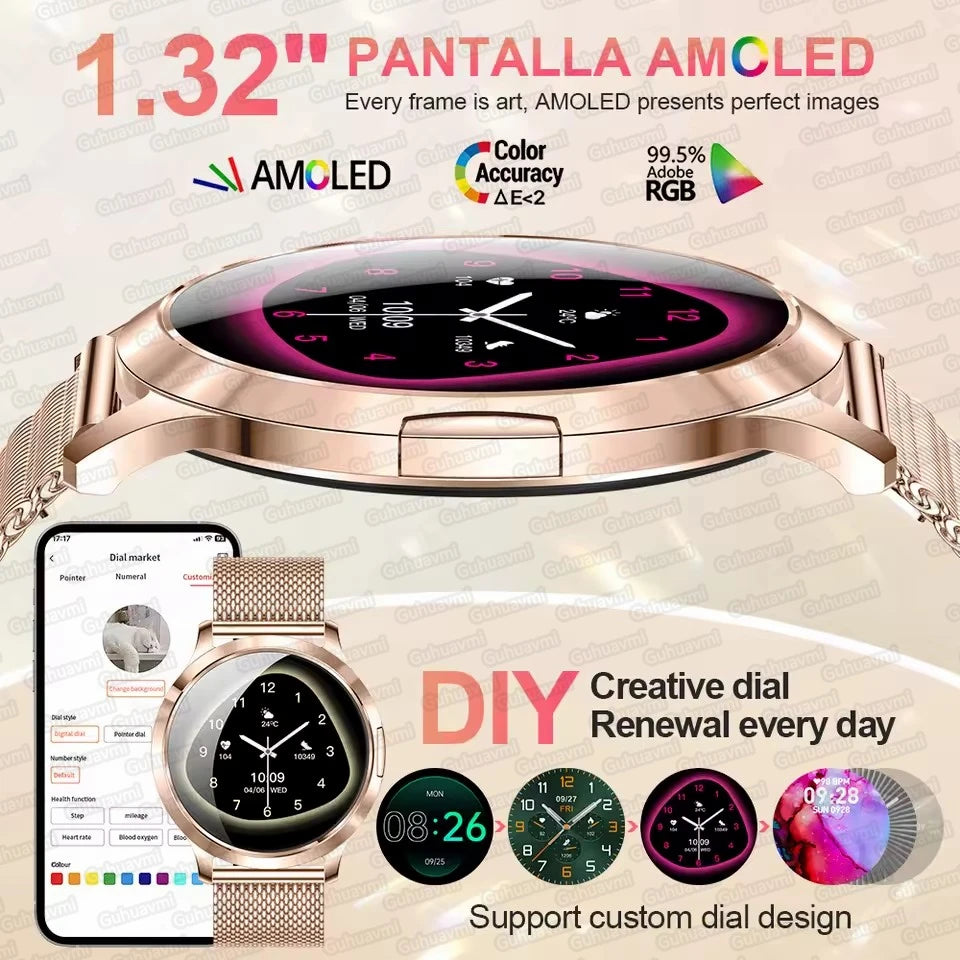 2026 New Smart Watch For Women Gift 1.32 Inch Full Touch Screen Sports Fitness Watches Bluetooth Calls Digital Smartwatch Ladies