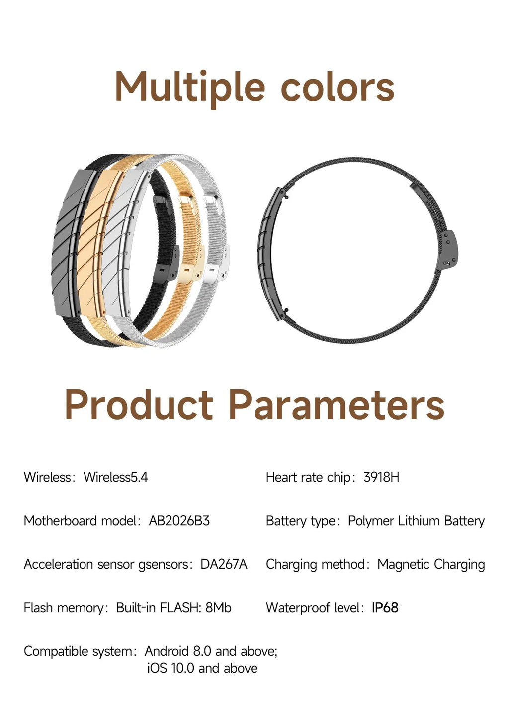 No Screen Smart Band Bracelet New Sports Women Fitness Tracker Heart Rate Blood Oxygen Sleep Monitor Pedometer Smartwatch 2026