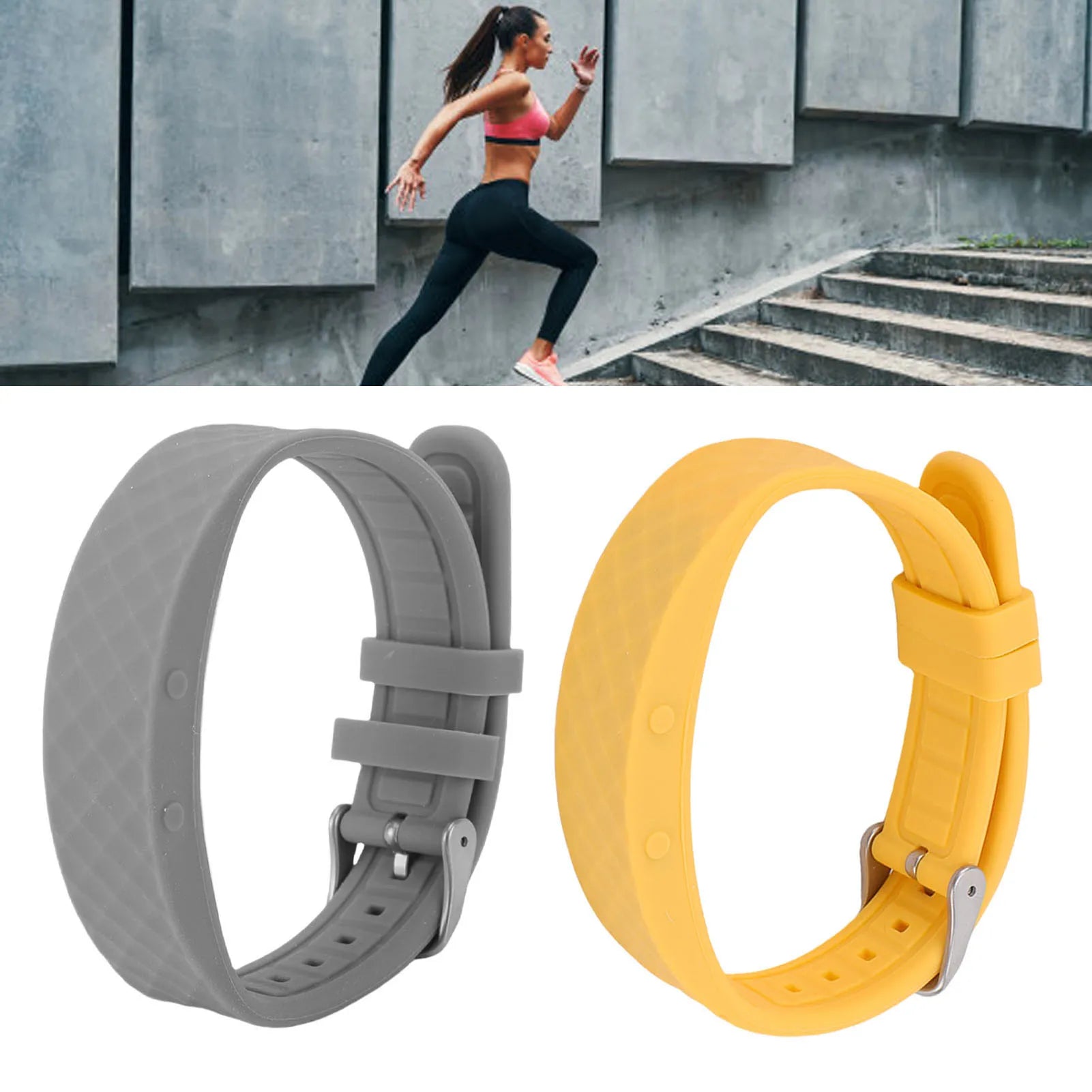 Health Smart Bracelet Silicone Vibration Alert USB Rechargeable Wearable Fitness Tracker Step Counter for Sleep Sports Tracking