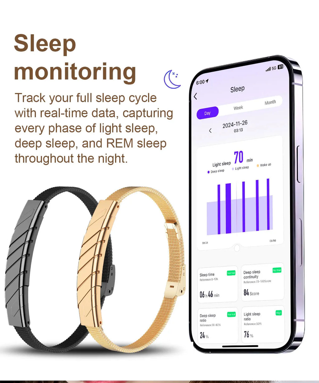 No Screen Smart Band Bracelet New Sports Women Fitness Tracker Heart Rate Blood Oxygen Sleep Monitor Pedometer Smartwatch 2026
