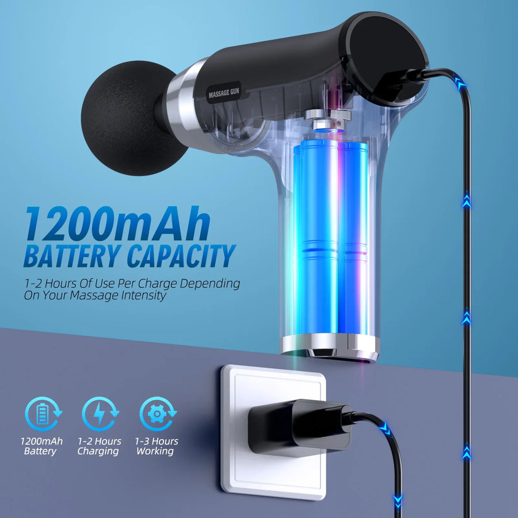 Touchscreen Version Fitness Equipment Handheld Mini 6 Gear Fascia Gun Electric Impact Home Relaxation Muscle Massager Fascia Gun