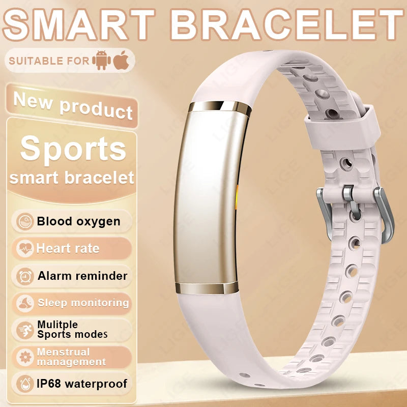 LIGE Sport Band Men Women Fitness Smart Bracelet No Screen Heart Rate Blood Monitor Smart Watch Waterproof Multifunction Watches