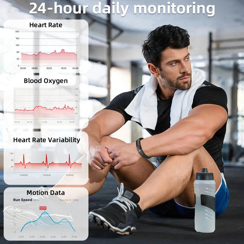 LIGE Sport Band Men Women Fitness Smart Bracelet No Screen Heart Rate Blood Monitor Smart Watch Waterproof Multifunction Watches