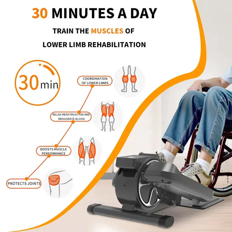Pedal Exerciser with LCD Screen Remote Control Foot Cycle for Leg Toning Home Office Desk Fitness and Rehabilitation