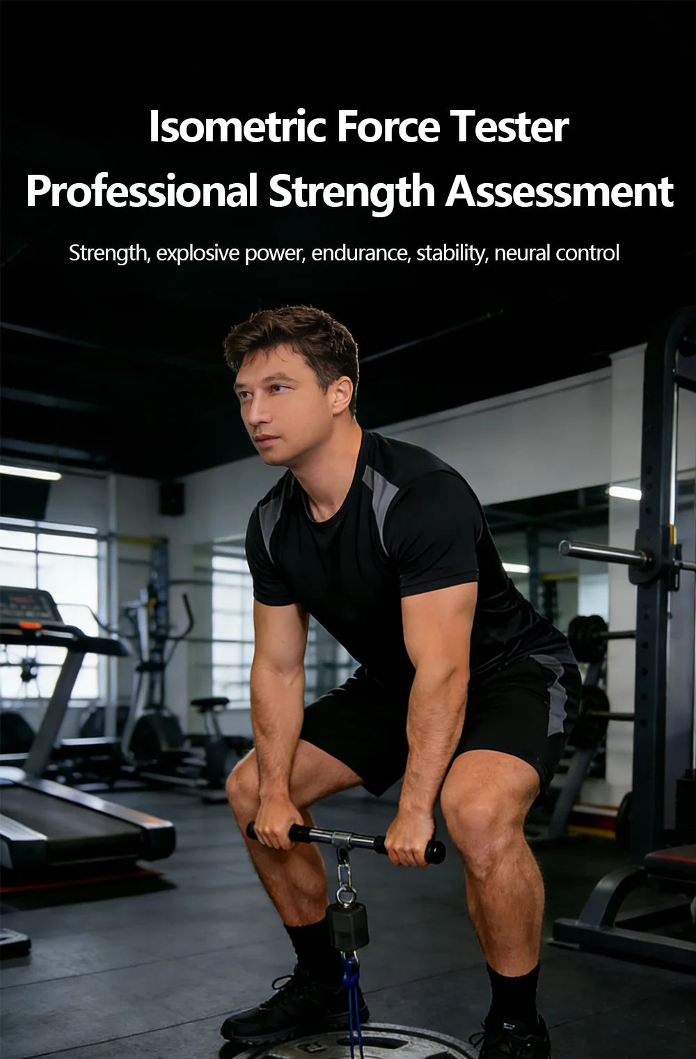 2026 New 500kg High-Precision Isometric Strength Tester, Fitness  Power Testing Equipment,