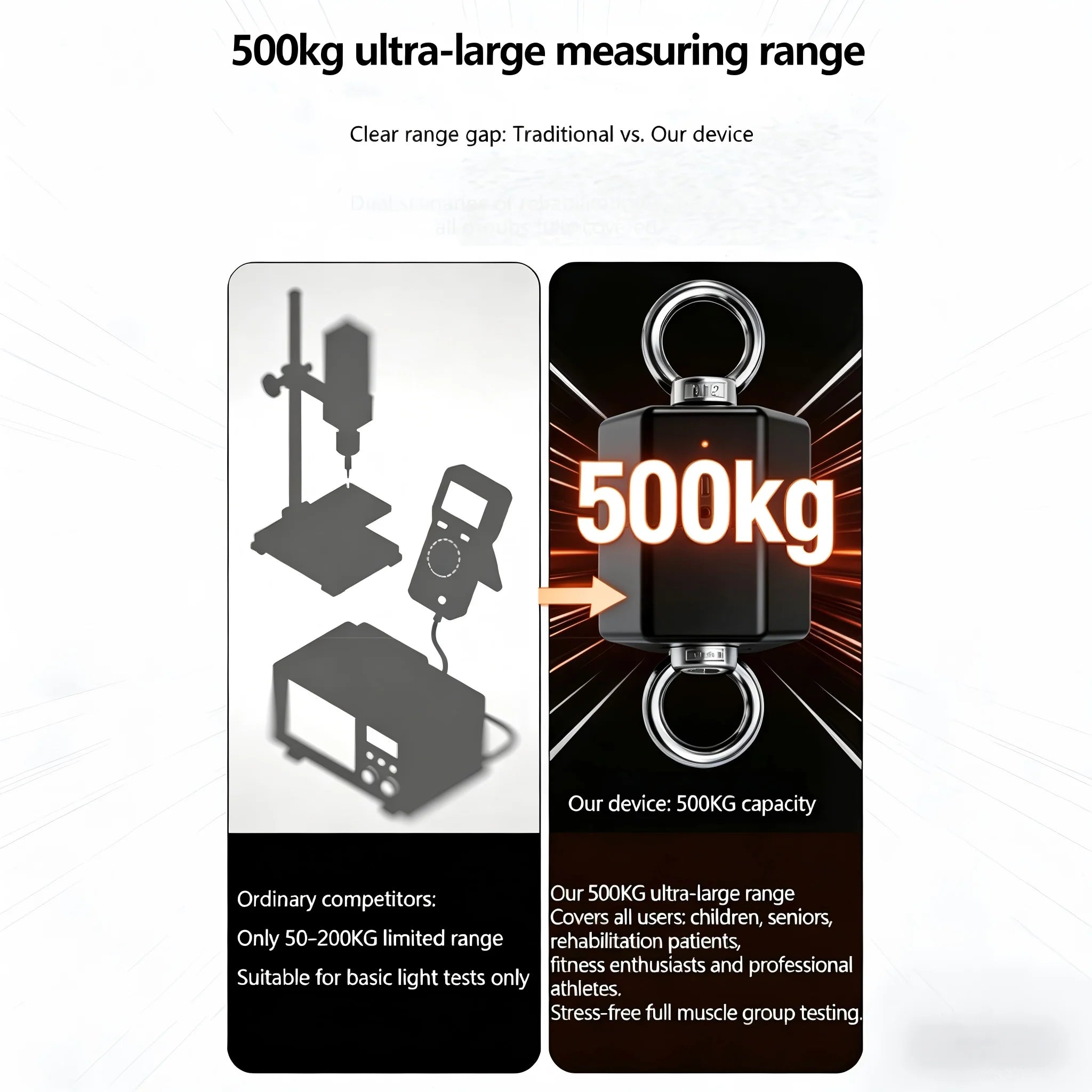 2026 New 500kg High-Precision Isometric Strength Tester, Fitness  Power Testing Equipment,